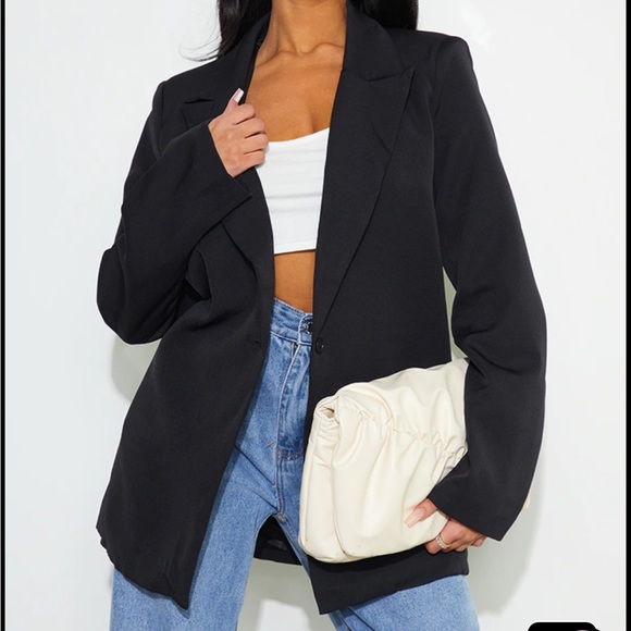 Womens PrettyLittleThing Oversize Black Blazer Size 4/Small - Picture 1 of 4